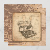 ヴィンテージオールドファッションアート作家/ライターギフト シーズンカード (正面/裏面)