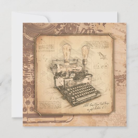 ヴィンテージオールドファッションアート作家/ライターギフト シーズンカード (正面)