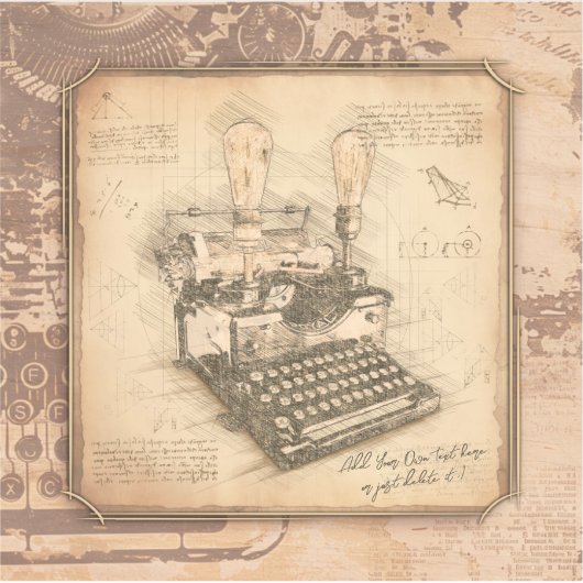 ヴィンテージオールドファッションアート作家/ライターギフト シール (正面)