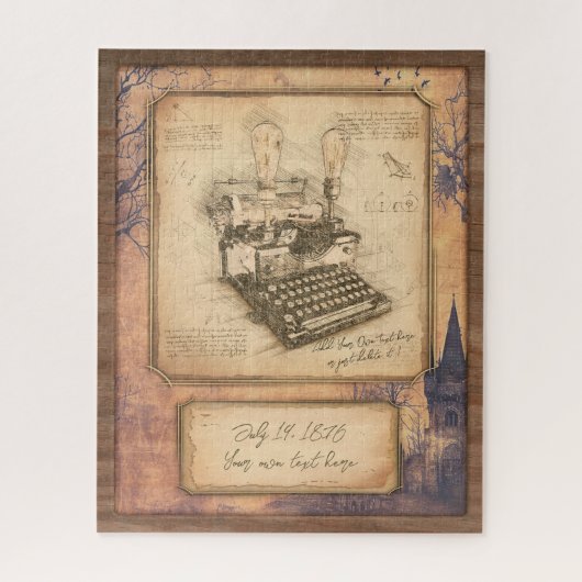 ヴィンテージオールドファッションアート作家/ライターギフト ジグソーパズル (縦)