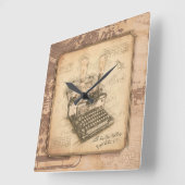 ヴィンテージオールドファッションアート作家/ライターギフト スクエア壁時計 (傾斜)