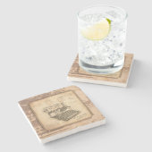 ヴィンテージオールドファッションアート作家/ライターギフト ストーンコースター (横)