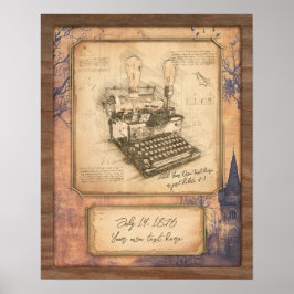 ヴィンテージオールドファッションアート作家/ライターギフト ポスター