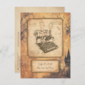 ヴィンテージオールドファッションアート作家/ライターギフト ポストカード (正面/裏面)