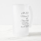 ヴィンテージオールドファッションドウェスタンスタイル結婚ズ フロストグラスビールジョッキ (正面右)