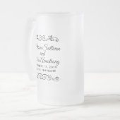 ヴィンテージオールドファッションドウェスタンスタイル結婚ズ フロストグラスビールジョッキ (正面左)