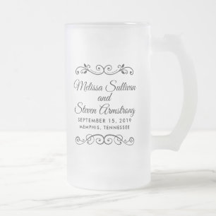 ヴィンテージオールドファッションドウェスタンスタイル結婚ズ フロストグラスビールジョッキ