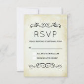 ヴィンテージオールドファッションドウェスタンテーマウェディングRSVP 出欠カード (正面)