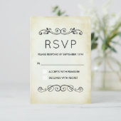 ヴィンテージオールドファッションドウェスタンテーマウェディングRSVP 出欠カード (スタンド正面)