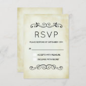 ヴィンテージオールドファッションドウェスタンテーマウェディングRSVP 出欠カード (正面/裏面)