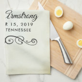 ヴィンテージオールドファッションドウェスタンテーマ結婚ズ キッチンタオル (四つ折り)