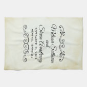 ヴィンテージオールドファッションドウェスタンテーマ結婚ズ キッチンタオル (横)