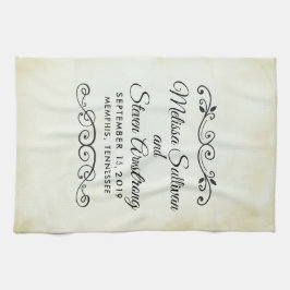 ヴィンテージオールドファッションドウェスタンテーマ結婚ズ キッチンタオル