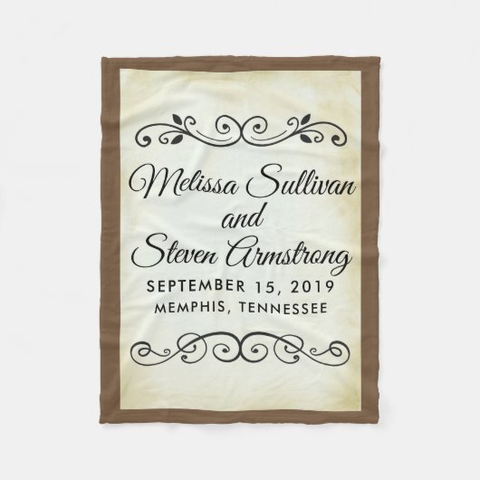 ヴィンテージオールドファッションドウェスタンテーマ結婚ズ フリースブランケット (正面)