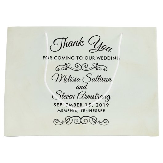 ヴィンテージオールドファッションドウェスタンテーマ結婚ズ ラージペーパーバッグ (正面)