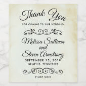 ヴィンテージオールドファッションドウェスタンテーマ結婚ズ ワインラベル (シングルラベル)