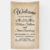 ヴィンテージオールドファッションドウェスタンテーマ結婚ズ 横断幕 (縦)