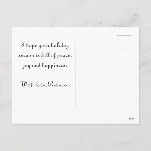 ヴィンテージオールドファッションドクリスマスブルーサンタクロース シーズンポストカード (裏面)