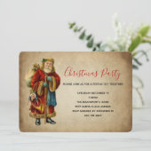 ヴィンテージオールドファッションドサンタクロースパーティー 招待状 (スタンド正面)