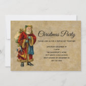 ヴィンテージオールドファッションドサンタクロースパーティー 招待状 (正面)