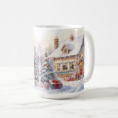 ヴィンテージオールドファッションドハウスクリスマスシーンマググ コーヒーマグカップ (正面右)