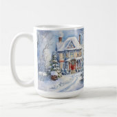ヴィンテージオールドファッションドハウスクリスマスシーンマググ コーヒーマグカップ (左)