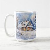 ヴィンテージオールドファッションドハウスクリスマスシーンマググ コーヒーマグカップ (左)