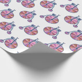 ヴィンテージオールドファッションドピンクペニーの文房飾り ラッピングペーパー (角)