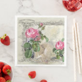 ヴィンテージオールドファッションド花模様紙ディナーナプキンズ (インサイチュ)