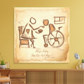 ヴィンテージオールドファッション介護士、介護助手 キャンバスプリント (インサイチュ (リビング))