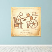 ヴィンテージオールドファッション介護士、介護助手 キャンバスプリント (インサイチュ (ウッドフロア))