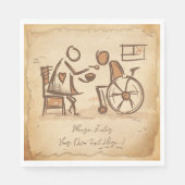 ヴィンテージオールドファッション介護士、介護助手 スタンダードランチョンナプキン (正面)