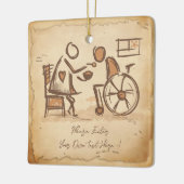 ヴィンテージオールドファッション介護士、介護助手 セラミックオーナメント (左)