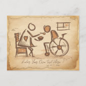 ヴィンテージオールドファッション介護士、介護助手 ポストカード (正面)