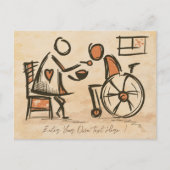 ヴィンテージオールドファッション介護士、介護助手 ポストカード (正面)