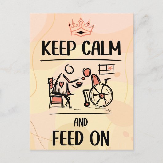 ヴィンテージオールドファッション介護者、介護ギフト ポストカード (正面)