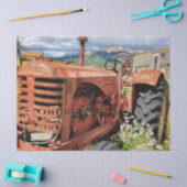 ヴィンテージオールドファームトラクターデクページティッシュペーパー 薄葉紙 (クラフト)