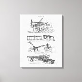 ヴィンテージオールドプラウファーム機器農耕プラウ キャンバスプリント (正面)