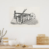 ヴィンテージオールドプラウファーム機器農耕プラウ ポスター (キッチン)