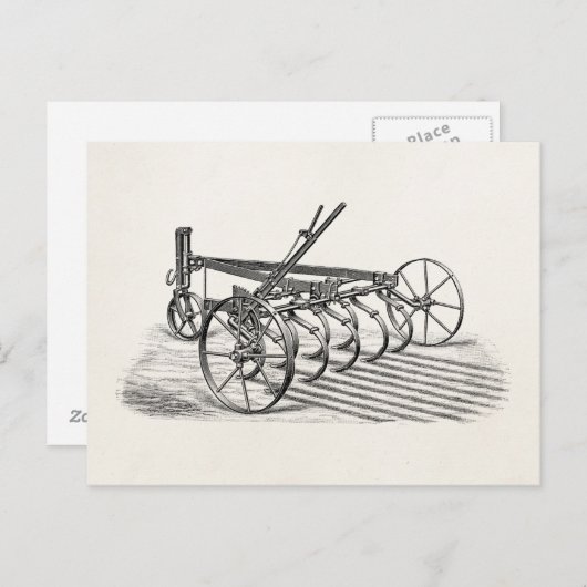 ヴィンテージオールドプラウファーム機器農耕プラウ ポストカード (正面/裏面)
