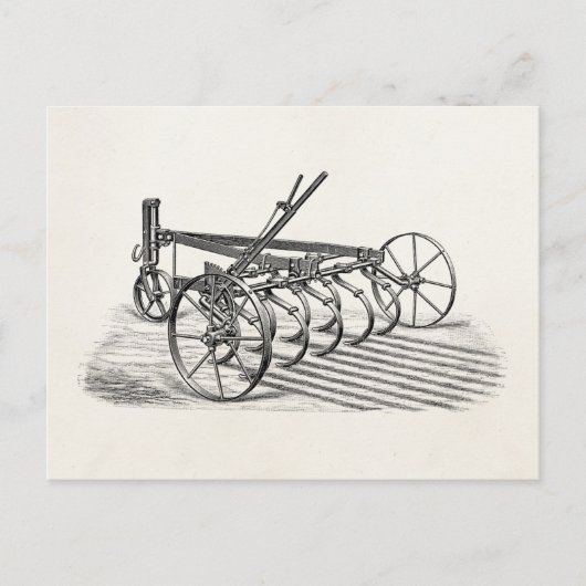 ヴィンテージオールドプラウファーム機器農耕プラウ ポストカード (正面)