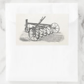 ヴィンテージオールドプラウファーム機器農耕プラウ 長方形シール (バッグ)