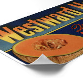 ヴィンテージオールドホカンタロープフルーツクレートラベル ポスター (角)