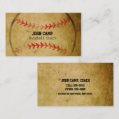 ヴィンテージオールドルック野球ビジネスカード 名刺 (正面/裏面)