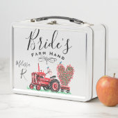 ヴィンテージオールドレッドトラクターハートブライドファームハンド メタルランチボックス (インサイチュ)