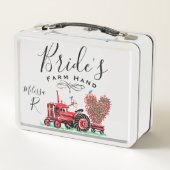 ヴィンテージオールドレッドトラクターハートブライドファームハンド メタルランチボックス (裏面)