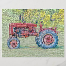 ヴィンテージオールドレッド素朴ファームトラクター