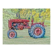 ヴィンテージオールドレッド素朴ファームトラクター