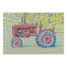 ヴィンテージオールドレッド素朴ファームトラクター