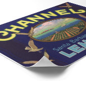 ヴィンテージオールドレモン果樹林ラベル ポスター (角)